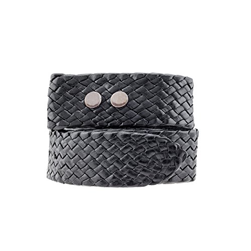 Hand Braided Kangaroo Leather Belt - Rodeo - 1" 1/2 in Wide - Press Studs (No Buckle)3