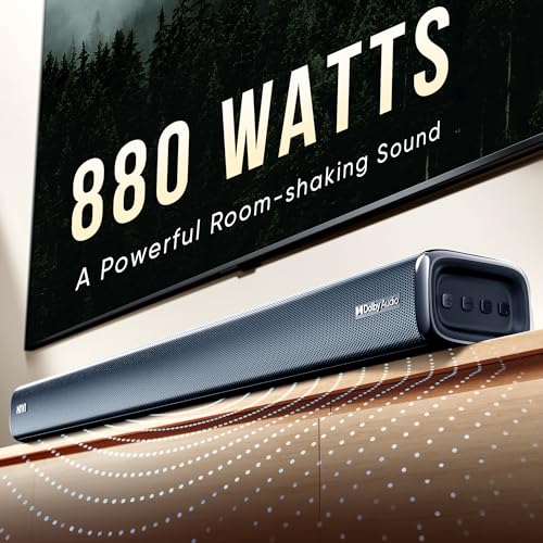 Image of Mivi Fort H880 Soundbar [], 880W Dolby Audio, 5.2 Channel with Dual Subwoofers, 3 Built-in + 2 Satellite Speakers, Multiple EQ /Input Modes, Home Theatre 5.2, Made in India Sound Bar