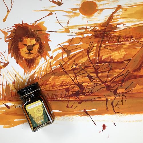 Image of Monteverde Jungle Fountain Pen Ink, 30ml, Lion (Yellow) | Animal-inspired fountain pen ink with bold color, smooth flow, and creative writing personality.