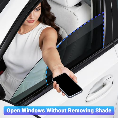 Image of Car Window Shade Static Cling, Roll Windows Down for Driver, 2 Pack | Car Window Covers with 99% UV Block | No Glue No Residue |Driver Protection, Car Shades for Side Windows, Fit for Most Cars
