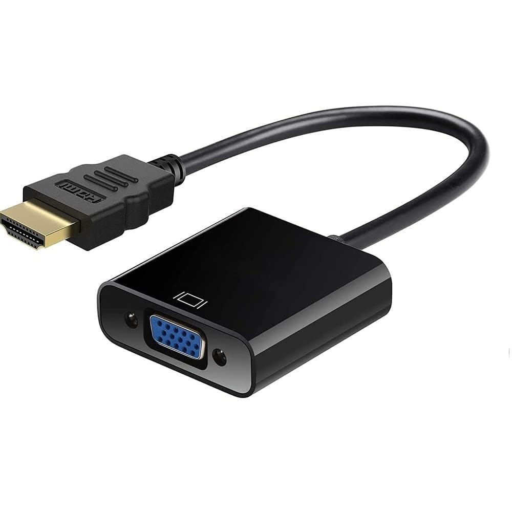 100fit hdmi to vga adapter with full hd 1080p @ 60hz native resolution, gold plated connectors, plug play usage, strong and durable build quality