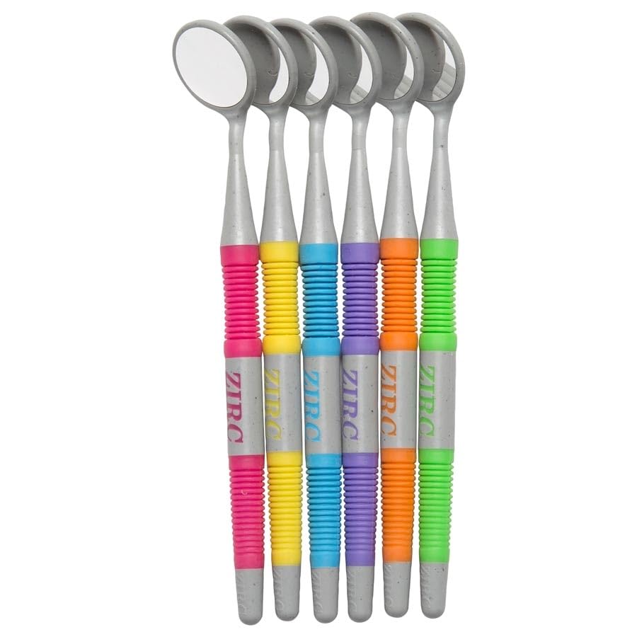 Zirc Dental 50Z364N Crystal HD Mirror Soft Grip #5 Vibrant Assorted 12/Pk