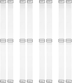 Clear Bra Straps 4Pairs Invisible Bra Straps Replacement Adjustable Transparent Bra Straps Soft Bra Straps for Women (Transparent)