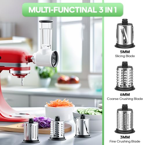 Slicer-Shredder-Attachment-for-KitchenAid-Stand-Mixer-Cheese-Grater-for-KitchenAid-Mixer-Salad-Maker-Accessory-Cheese-Grater-with-3-Blades-KitchenAid-Mixer-Attachments-by-TPGSING Slicer Shredder Attachment for KitchenAid Stand Mixer Cheese Grater for KitchenAid Mixer Salad Maker Accessory Cheese Grater with 3 Blades KitchenAid Mixer Attachments by TPGSING