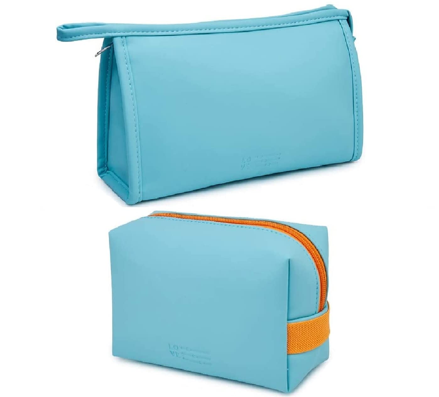 Xelvix Makeup Pouch, Cosmetic Bag for Home & Travel, Toiletry Bag for Cosmetics, Brushes, Accessories - Set of 2 Pouches Blue-image-35