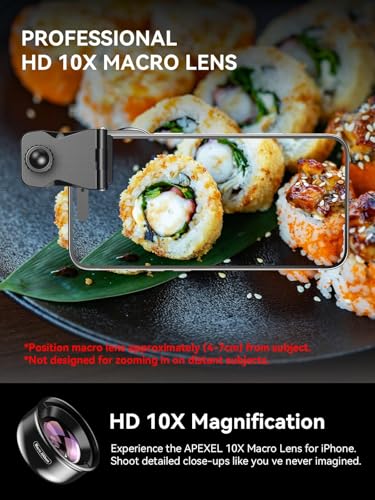 Image of APEXEL Professional Macro Photography Lens with 45 Modes Fill Light