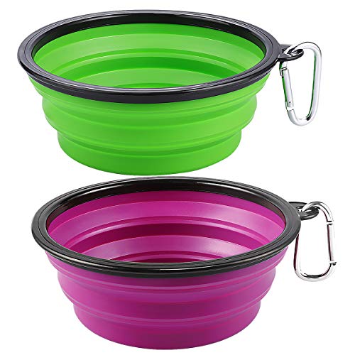 Kytely Large Collapsible Dog Bowls 2 Pack, 34oz Foldable Dog