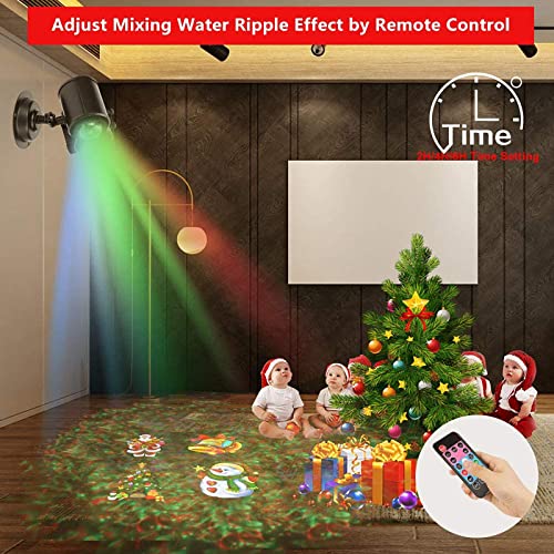 Luci del proiettore di Natale di Halloween, telecomando 2-in-1 Proiettore LED a fiocco di neve con onde oceaniche con 16 diapositive, esterno impermeabile per decorazioni da giardino per feste