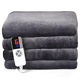 COZYTY Electric Blanket Full Size, 72' x 84' Heating Blanket with 6 Heating Levels & 1-10 Hours Auto Off, Gray