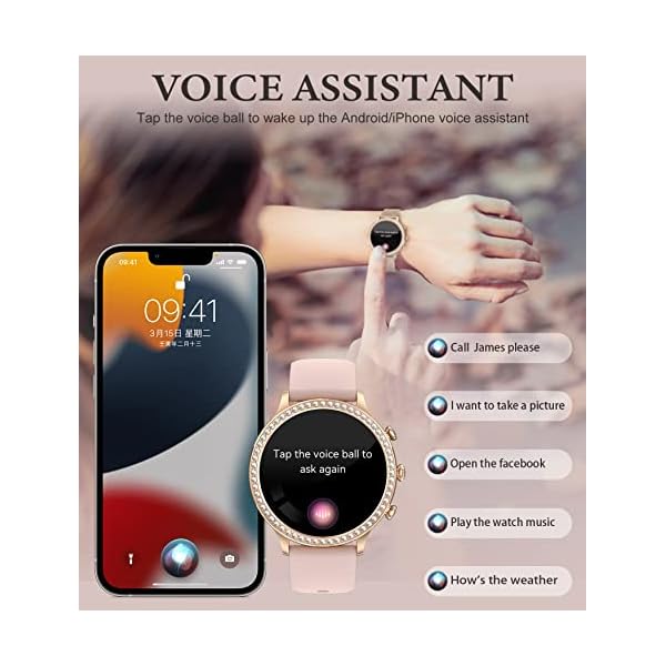 Smart Watch for Women (Call Receive Dial), Iaret Smart Watches for Android iOS Phones 1.32" Touchscreen Smartwatch with AI Voice Control Heart Rate Sleep Monitor Pedometer Waterproof Activity Tracker - Image 5