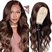 4# Brown Color Body Wave 13x4 Lace Front Wigs Human Hair Pre Plucked HD Transparent Lace Front Glueless Wigs 180% Density Brazilian Human Hair with Baby Hair Natural Hairline Wigs for Women(20 Inch)