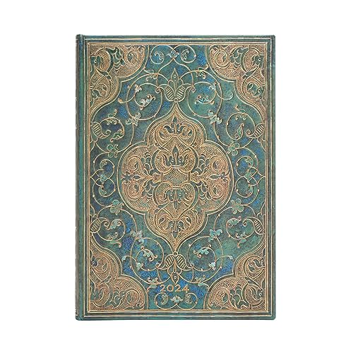 Paperblanks Granada Turquoise 12 Month Calendar 2024 Verso Midi (130 × 180 mm), Verso - Midi (180 x 130) 160p