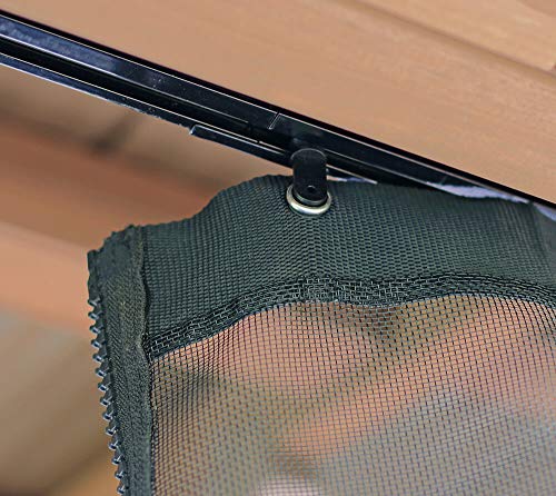 WESTMANN Moskitonetz für Pavillon Devon 12x14 | Reißverschluss Schwarz | Fliegengitter 4 Seitenteile für Insektenschutz inkl. Laufschienen-System