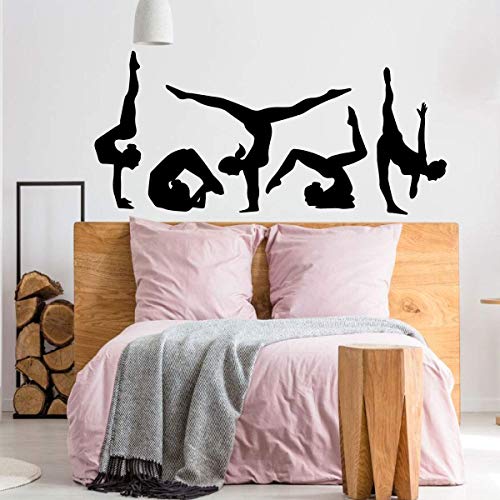Silhouette Gymnastic Wall Decal For Teen's Bedroom - Acrobatic, Balance Beam, Combination, Floor