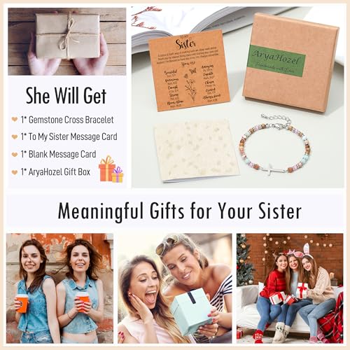 Sister Birthday Gifts, Christian Cross Bracelet for Women, Gifts for Sister Big Little Adult Soul Sisters Graduation Her Girls Religious Jewelry Christmas Stocking Stuffers Easter Mothers Day by AryaHozel - Used condition - Image 6
