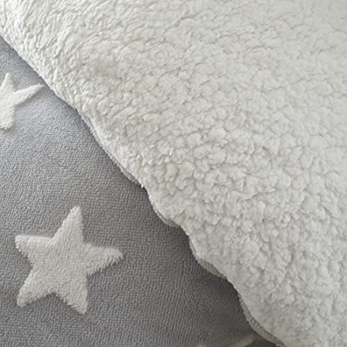 Catherine Lansfield Cosy Up Tufted Fleece Easy Care Double Duvet Set Grey