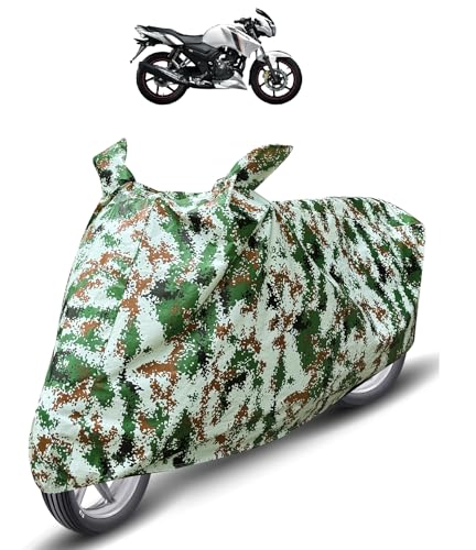 Image of Auto Hub Waterproof Bike Cover Compatible with TVS Apache RTR 160 Dustproof, UV Protection Two Wheeler Bike Apache 160 Cover - Forest