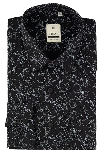 Image of 7-DAYS Men's Premium Formal Printed Shirt - 100% Cotton, Regular Fit, Full Sleeves, with Pocket - Stylish for Special Occasions.