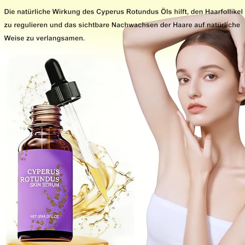 Cyperus Rotundus Oil for Hair Removal, Cyperus Rotundus Öl zur Haarentfernung, Natürliches Cyperusöl für die Reduzierung des Haarwuchses, Beruhigt die Haut - für Körper und Gesichts