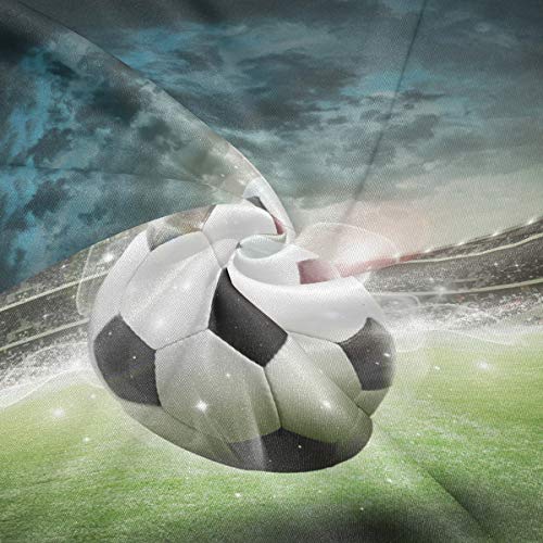 Moletom masculino com capuz e manga comprida com estampa 3D de bola de futebol, Multicolorido., XXL
