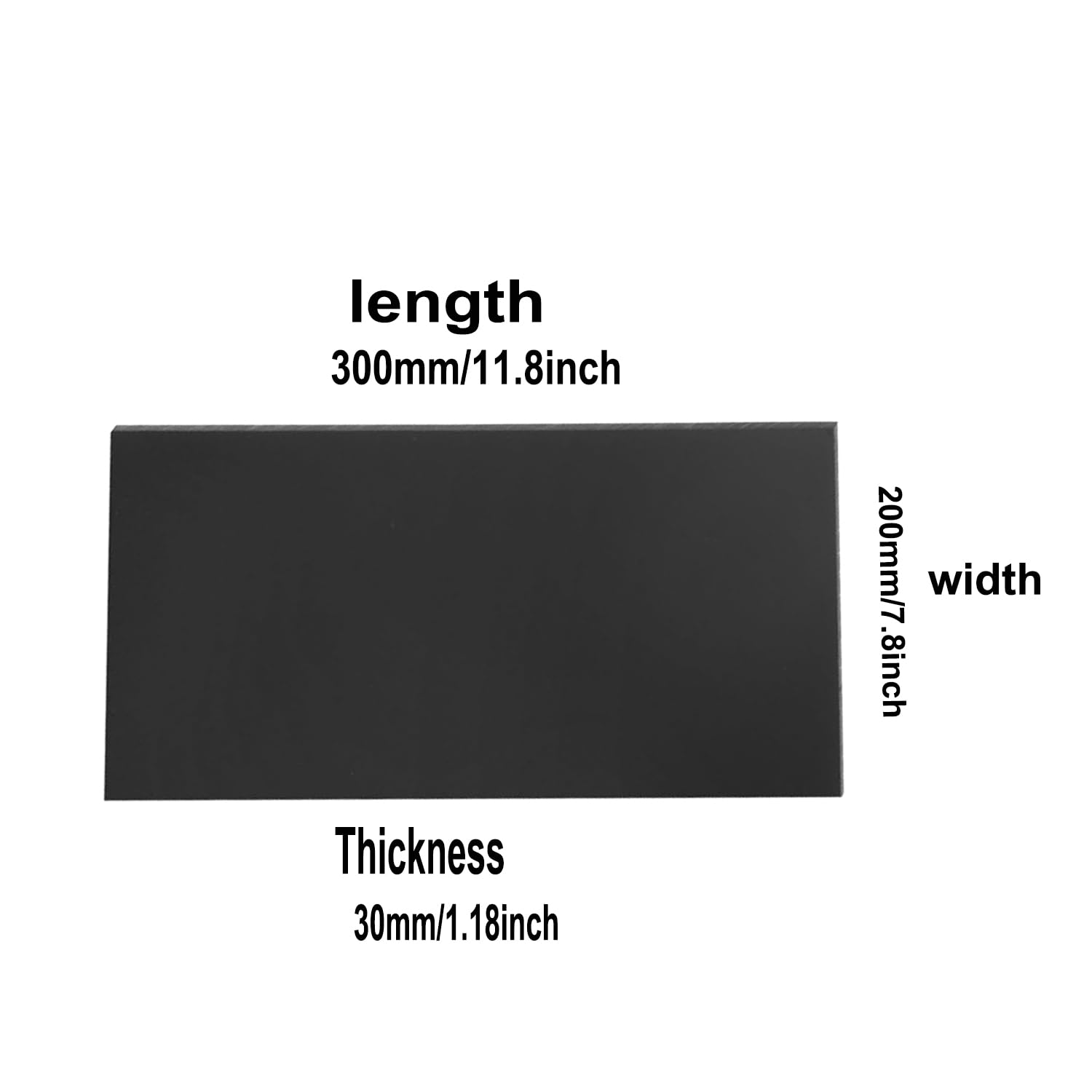 Insulation Board Bachelite Fenolico Foglio Laminato Materie Prime per Laboratorio e Fai da Te 200mmx300mm,Nero,30mm (1 Piece)