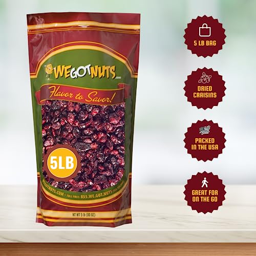 We Got Nuts Dried Cranberries 5 Pounds (80Oz) By We Got Nuts Sweetened Cranberries For Salads thumb #1