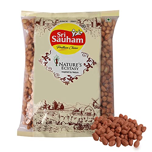 Image of Sri Sauham Premium Whole Peanut - 500 Gram | Natural Raw Groundnut, Moongfali Dana, Pallilu | High Protein | Source of Healthy Fats, Fiber and Vitamins | Peanuts without shell