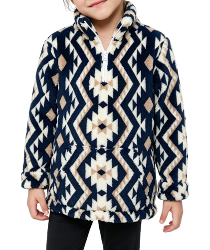 Image of EARKOHA Girls Cow Print Sherpa Fleece Jackets Fall Winter Outerwear