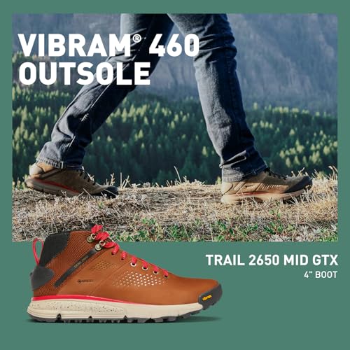 Image of Danner Trail 2650 Gore-Tex Mid 4 inch Waterproof Hiking Shoes for Men - Suede and Textile Upper with Comfort Footbed, EXO Heel System & Traction Outsole | Suede and Textile Upper with Comfort Footbed, EXO Heel System & Traction Outsole, Removable Ortholite Footbed