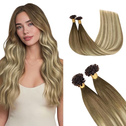 GOO GOO U Tip Hair Extensions, Hot Fusion Pre-Bonded Keratin 20inch 50g 50S