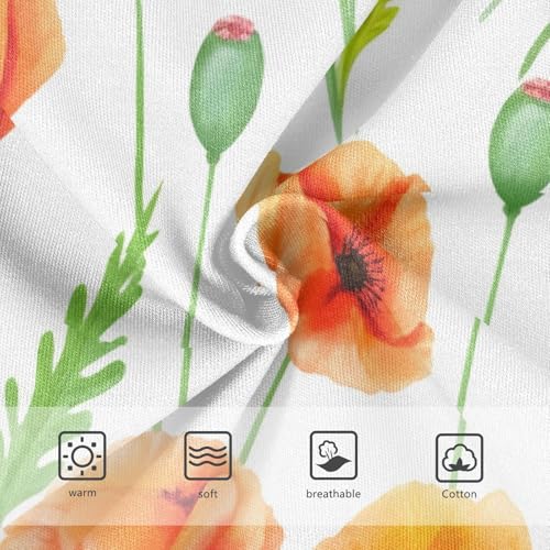 Funny Girls Underwear Toddler 2t Cotton Little Girl Panties Orange Poppy Flowers Green White Briefs Girls Undies3