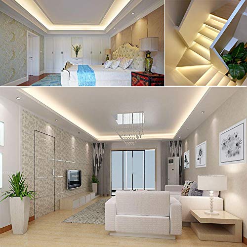 Image of SUYOOULIN LED Strip Lights, 16.4ft Dimmable DC 12V SMD 2835 Double Rows 2400 LEDs 52000LM Super Bright LED Ribbon Strip, Non-Waterproof IP21 for Home Party Decoration (Warm White 3500K)