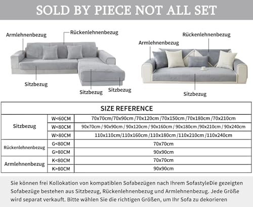 IMSGVIFO Couch Überzug, Sofa Überzug 1/2/3/4 Sitzer L Form Sofa Cover, Ecksofa, 2023 Neue Universelle rutschfeste Sofa Überwurf, Solide Dicke Strukturierte Sofaschoner für Wohnzimmer