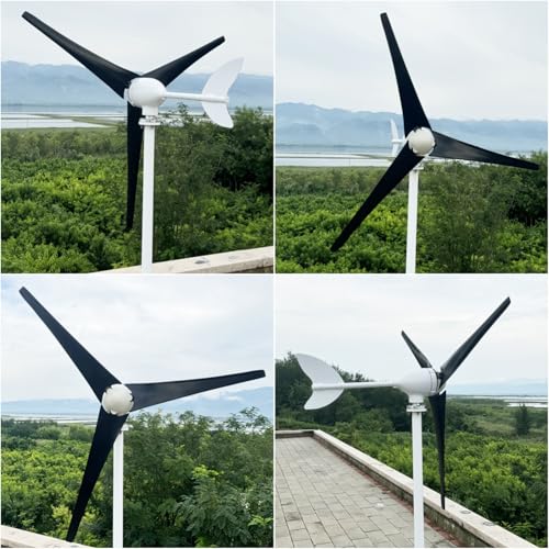 Kit generador de turbina eólica pequeña de alta eficiencia de 180W/1000W/1200W 12V/24V/48V con controlador MPPT y 3 aspas para sistemas domésticos, de alumbrado público y de monitoreo.