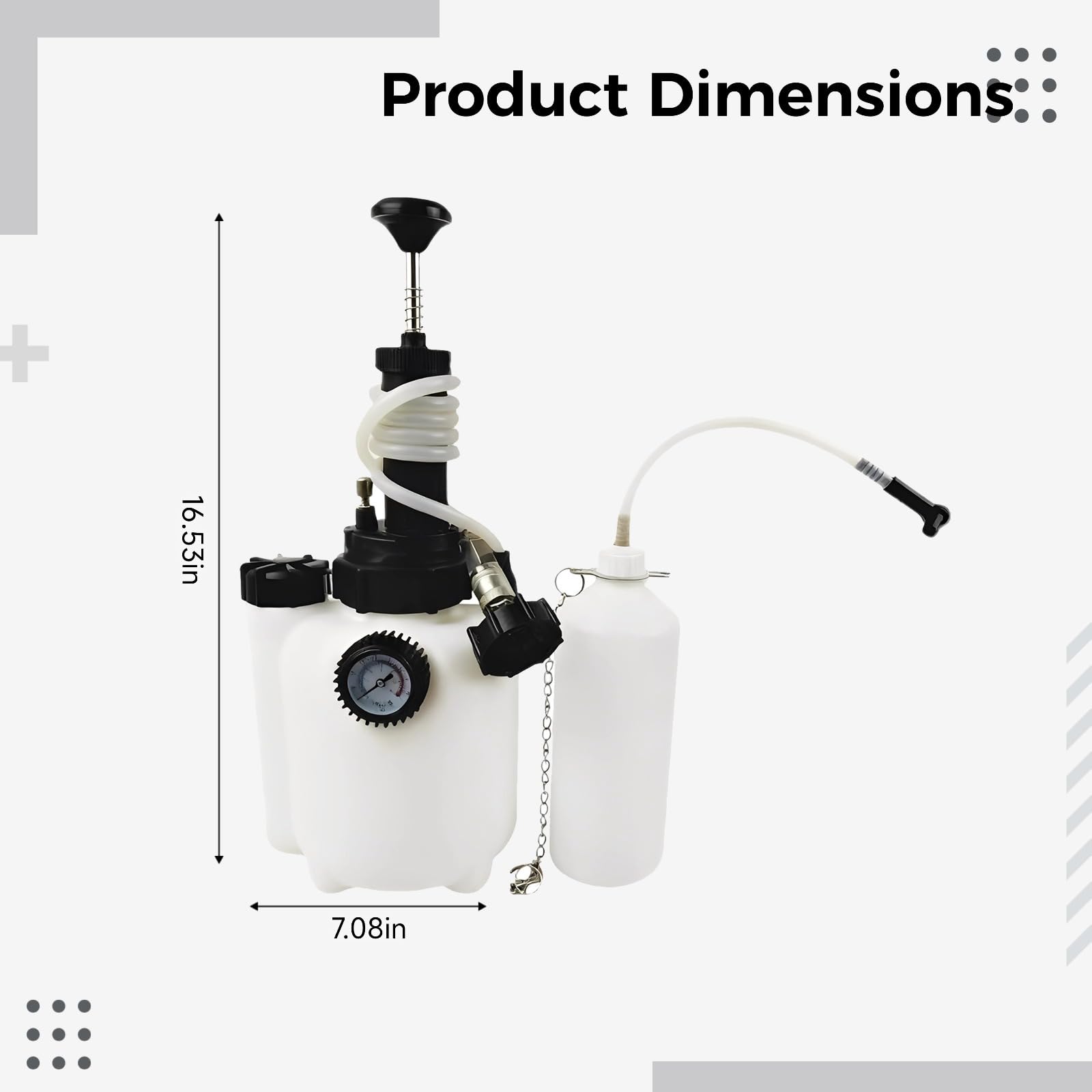 0,79 Gal (3L) zestaw do odpowietrzania hamulca, ręczny odpowietrznik hamulca ze złączem E20 (45 mm) do wymiany oleju hamulcowego/przekładniowego