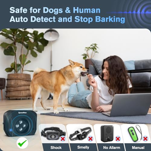 Bubbacare Anti Bell Gerät Hunde, 4 Sender Antibell Ultraschall Gerät, 33 Fuß Hundegebell Stoppen, 3 ModiAanti Bell Gerät Hunde für Große Kleine Hunde, Trainingsalarm im Freien und Innenbereich