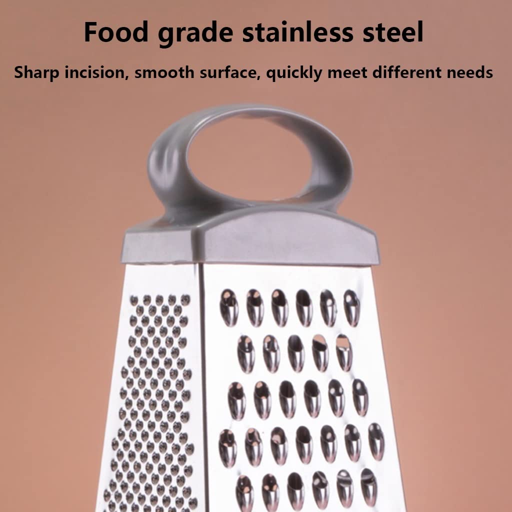 Tarka Tarka sera Steer Stal nierdzewna Czterostronna Tarka Prosta Operacja Szybka Grater Home Narzędzia do gotowania wielofunkcyjne Wytrzymały (Color : Szary)