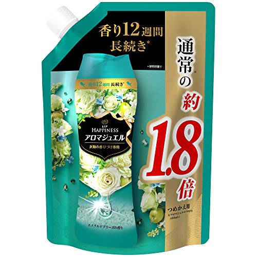レノア ハピネス アロマジュエル ビーズ 衣類の香りづけ専用 エメラルドブリーズ 詰め替え 約1.8倍(805mL/482g)