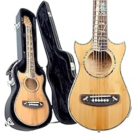 Guitar and Hard Case Bundle | Unique 3/4 electro acoustic travel guitar - designed in Bristol, UK, by Lindo Guitars | Luminlay Side Dots | Abalone Sea Shell "Kingfisher" 12th Fret Inlay (with maple wood bamboo leaf fret markers) | ONLY 1.6 KG overall...