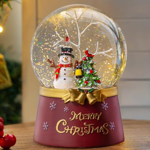 image for VISFLAIR Christmas Glass Snow Globe Glitter Spinning Water Lantern Lig