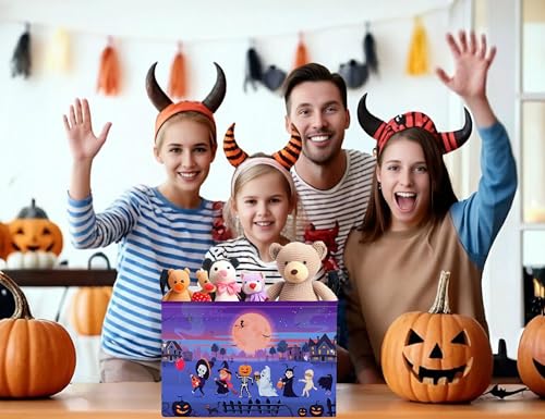 Image of Large Halloween Themed Candy Gift Boo Basket for Kids Baby Personalized Adults Storage Bin Fall Decor(Line Up Spooky)