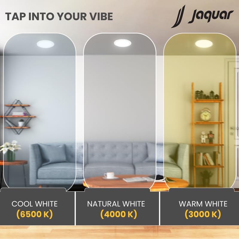 Jaquar Strella Slim 5W Round Recess Down Light - Cool White, Energy Efficient LED Ceiling Light for Home and Office (Pack of 5) 4