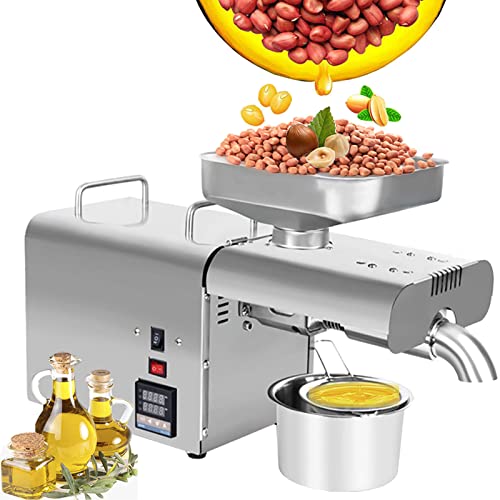 TAISK 750W Electric Stainless Steel Hot/Cold Oil Expeller, with LCD Display, 24H Continuous Work,for Coconut Flax Peanut