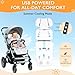 YunBaby Baby Stroller Cooling & Heating Pad, Dual-Sided Reversible Stroller Seat Cushion with Ventilated Summer Side & Gentle Warming Winter Side, USB Powered, All-Season Comfort for Baby