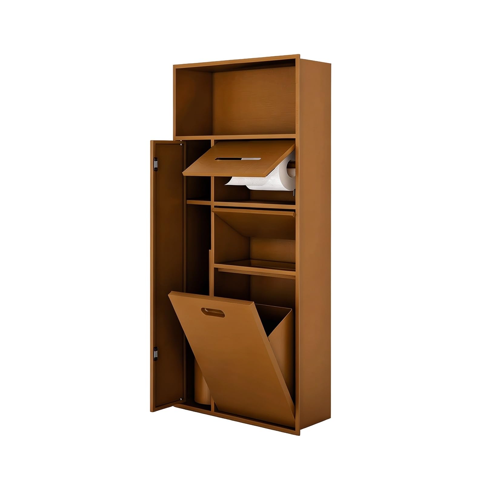 Znqndsr Copper Concealed Trash Can Niche, Recessed Toilet Niche For Hoom Bathroom