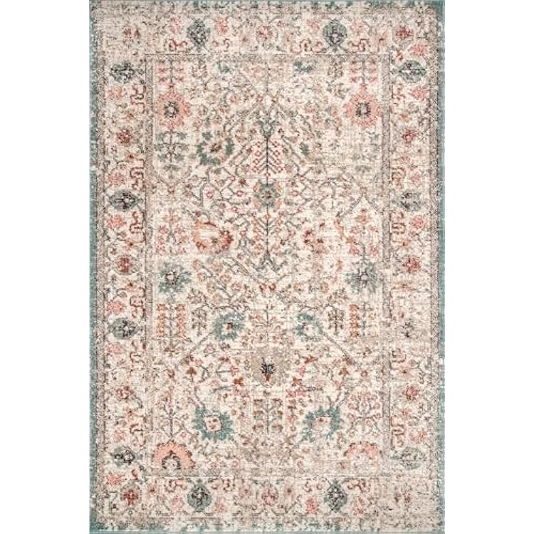 nuLOOM Performance Oriental Style Area Rug, Vintage Design, Durable, Easy to Clean, Lenore Beige, 8' x 10'