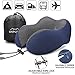 OYRGCIK Travel Pillow, 100% Pure Memory Foam Neck Pillow, Soft & Breathable Cotton Cover, Machine Washable Airplane Travel Kit U Shaped Pillow with 3D Contoured Eye Mask, Earplugs, & Travel Bag, Blue