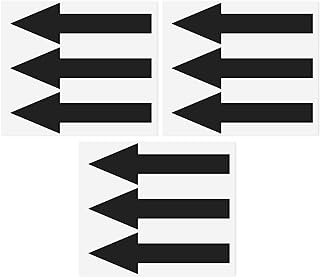 9 Pcs Black Arrow Stickers for Signs 7.8" Adhesive Arrows for Sign Large Vinyl Arrow Stickers Waterproof for Wall Marking Floor Road Instructions Arrows Marking (3 Sheets)