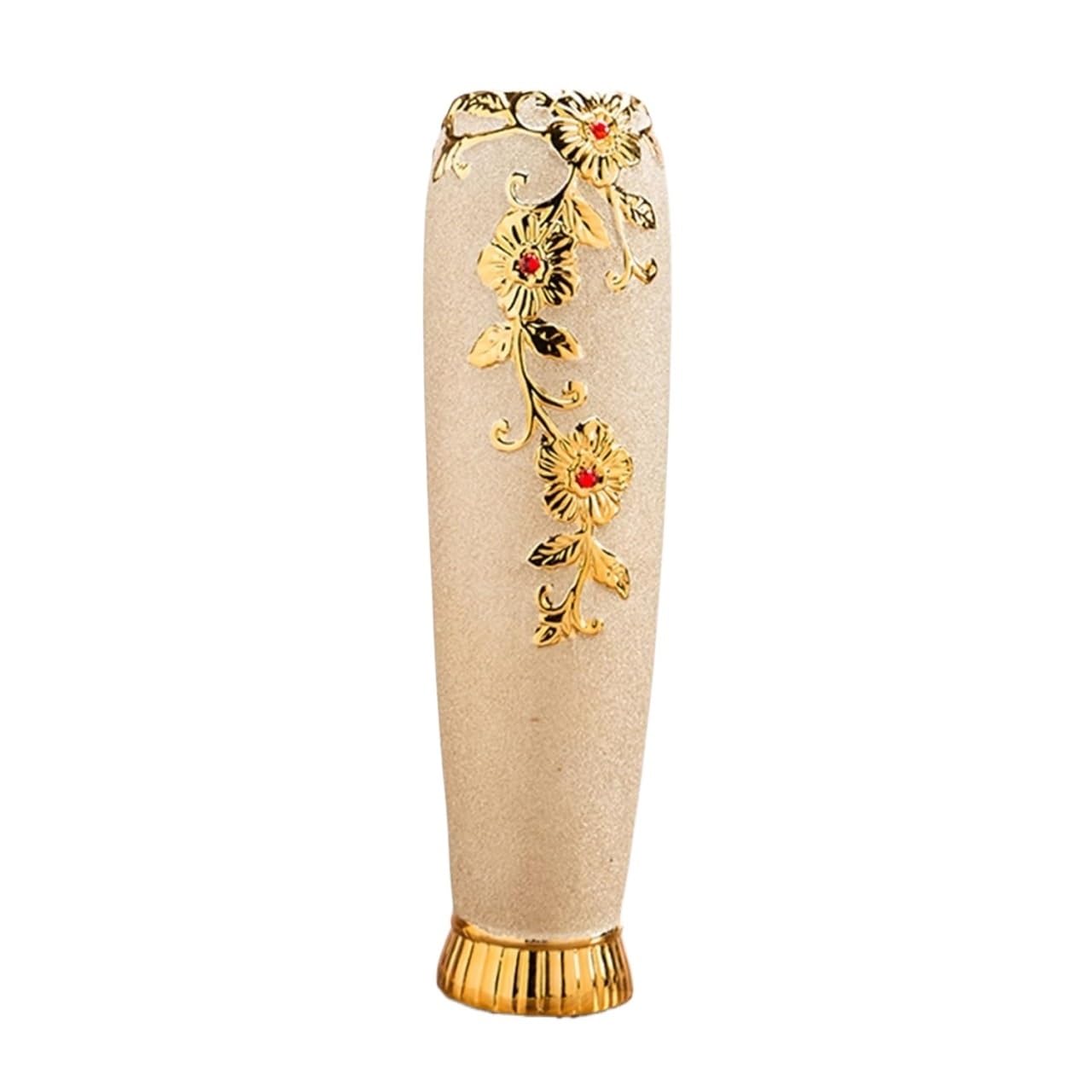 SnamicE Ceramic Vase,Decorative Large Vases,Floor vases,Vases Golden Vase,Large Ceramic Floor Vase,Sophisticated Vase for Decorative Twigs and Flowers,for Modern Rustic Farmhouse,Goldc-15.5x60cm
