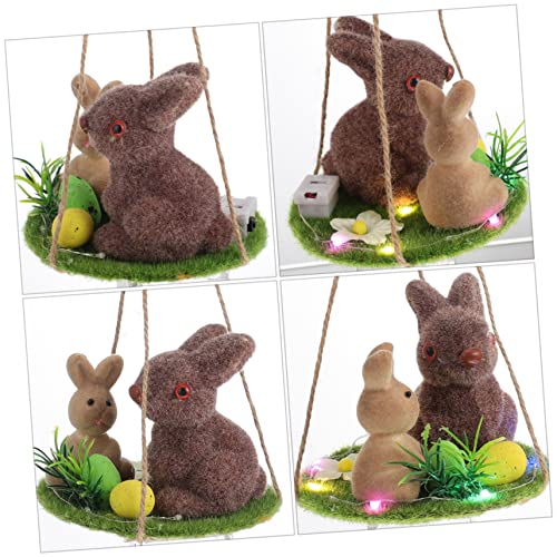 ifundom Kaninchen-verzierung Mini Tiere Spielzeug Tiere Spielfiguren Dekofiguren Ostern Figuren Cartoon-Kaninchen-Ornament Desktop-dekor Hasen-dekor Kaninchen-Anzug Beflockung Draussen – Bild 4